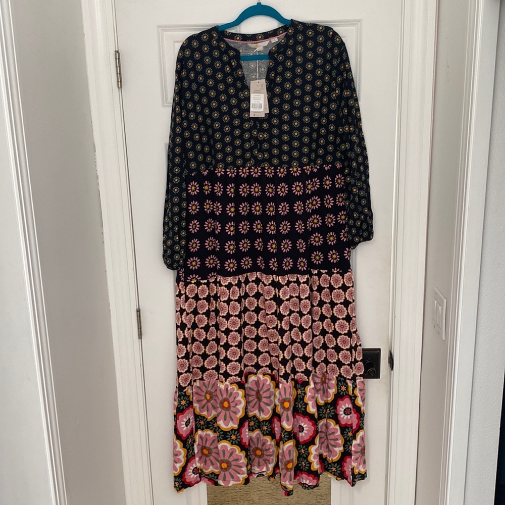 Biden Tiered Jersey Maxi Dress Size US 16/18 (runs lg) - It has pockets!